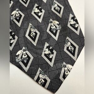 Mickey Mouse and Goofy Silk Tie Vintage